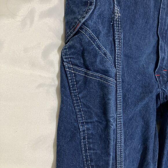 Dickies Bib Overalls Mens 40x30 Blue Denim Carpenter Workwear Utility Pockets - Picture 6 of 9